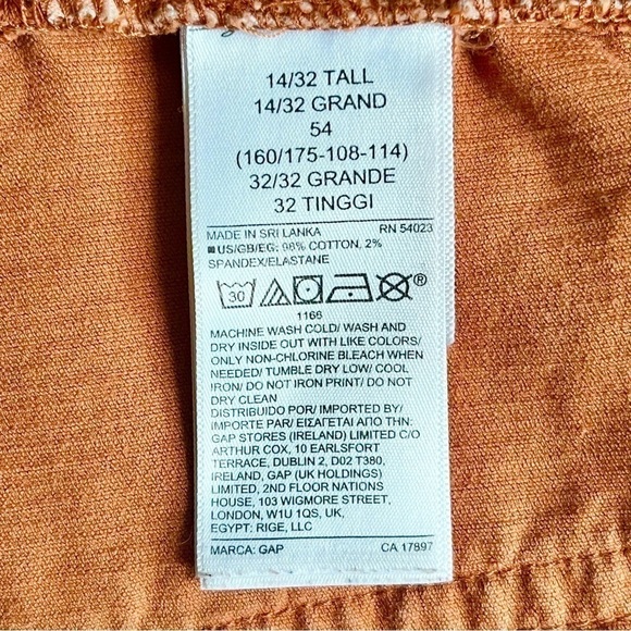 Gap Ribbed Frayed Hem Corduroy Shorts Size 14 Tall - Picture 10 of 11